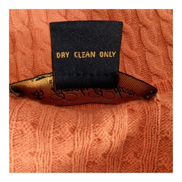 Brooks Brothers Silk Cashmere Sweater Cable Knit Salmon Pink Womens Small - Picture 6 of 6